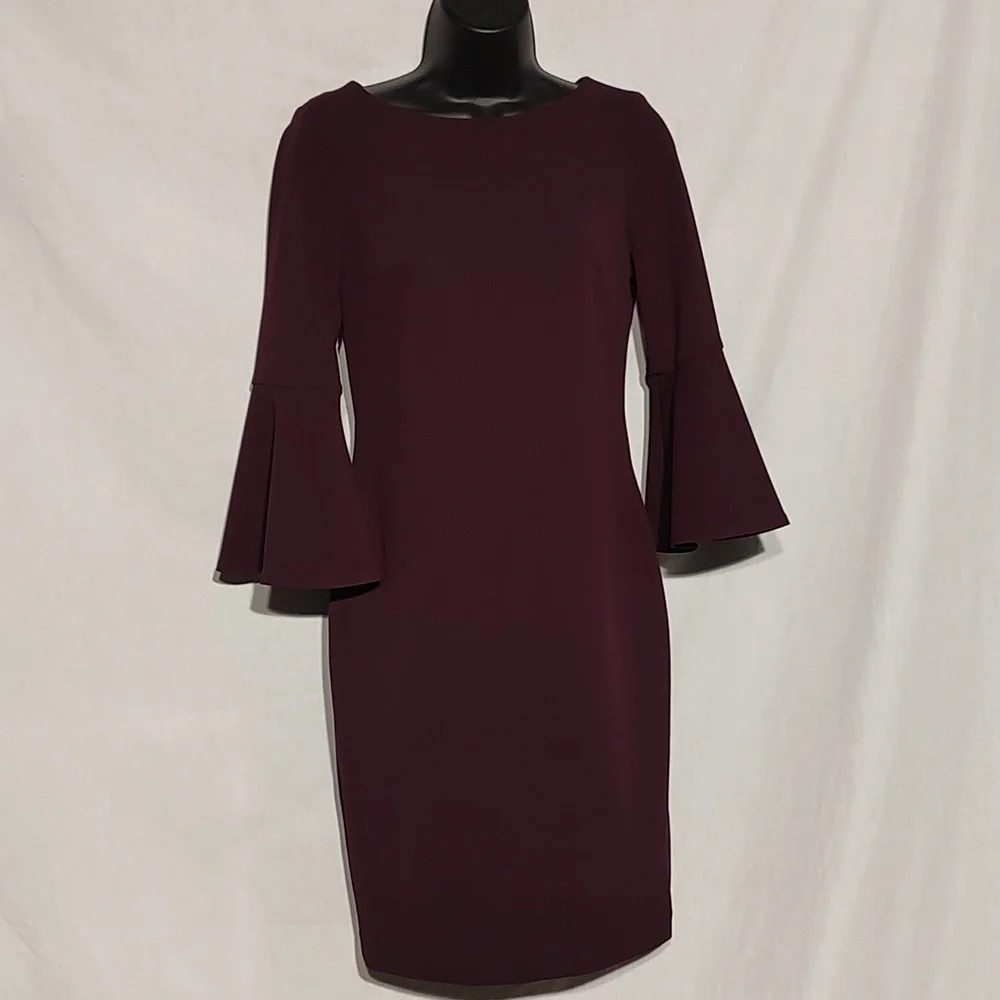 Women's deep purple Calvin Klein dress. Size 4P - Picture 1 of 11